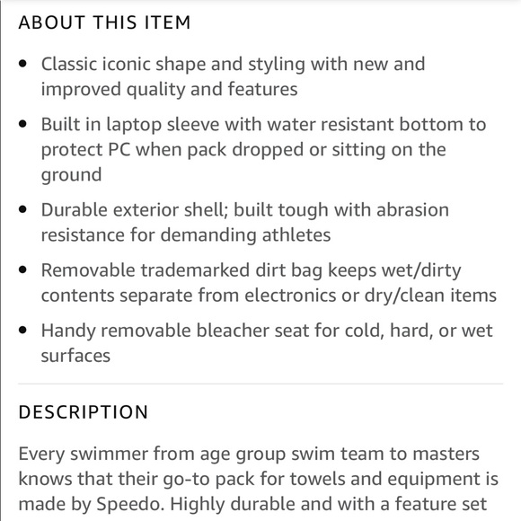 Speedo Teamster 35L Blue Backpack - Picture 5 of 12